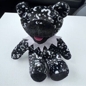 NWOT FATHER TIME Black White Liquid Blue Grateful Dead Beanie Bear